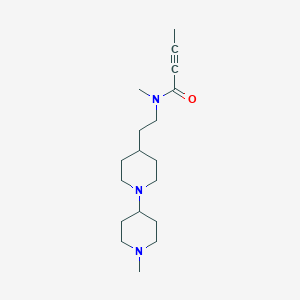 molecular formula C18H31N3O B2949897 N-Methyl-N-[2-[1-(1-methylpiperidin-4-yl)piperidin-4-yl]ethyl]but-2-ynamide CAS No. 2411310-60-4