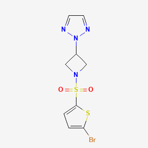 molecular formula C9H9BrN4O2S2 B2949900 2-(1-((5-bromothiophen-2-yl)sulfonyl)azetidin-3-yl)-2H-1,2,3-triazole CAS No. 2176201-74-2