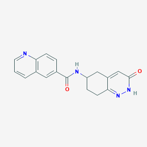 molecular formula C18H16N4O2 B2949907 N-(3-oxo-2,3,5,6,7,8-hexahydrocinnolin-6-yl)quinoline-6-carboxamide CAS No. 1903685-94-8