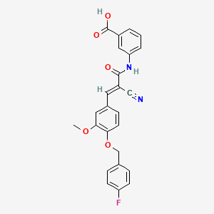 B2949911 3-[[(E)-2-cyano-3-[4-[(4-fluorophenyl)methoxy]-3-methoxyphenyl]prop-2-enoyl]amino]benzoic acid CAS No. 380475-54-7