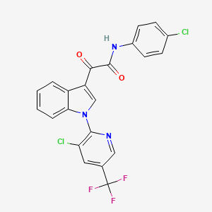 molecular formula C22H12Cl2F3N3O2 B2949915 N-(4-chlorophenyl)-2-{1-[3-chloro-5-(trifluoromethyl)-2-pyridinyl]-1H-indol-3-yl}-2-oxoacetamide CAS No. 338770-20-0