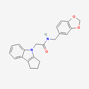 N-(benzo[d][1,3]dioxol-5-ylmethyl)-2-(2,3-dihydrocyclopenta[b]indol-4(1H)-yl)acetamide