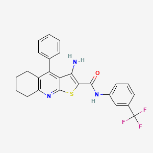 3-amino-4-phenyl-N-[3-(trifluoromethyl)phenyl]-5,6,7,8-tetrahydrothieno[2,3-b]quinoline-2-carboxamide