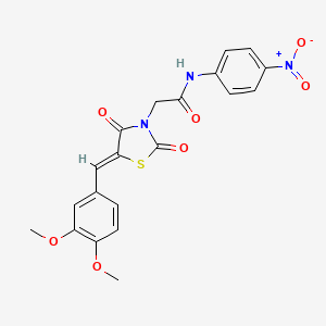 (Z)-2-(5-(3,4-dimethoxybenzylidene)-2,4-dioxothiazolidin-3-yl)-N-(4-nitrophenyl)acetamide