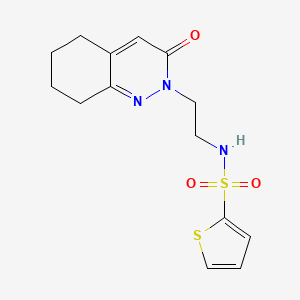 molecular formula C14H17N3O3S2 B2949928 N-(2-(3-oxo-5,6,7,8-tetrahydrocinnolin-2(3H)-yl)ethyl)thiophene-2-sulfonamide CAS No. 2097859-58-8