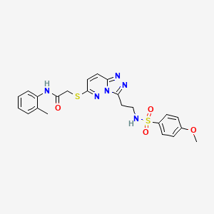 2-((3-(2-(4-methoxyphenylsulfonamido)ethyl)-[1,2,4]triazolo[4,3-b]pyridazin-6-yl)thio)-N-(o-tolyl)acetamide