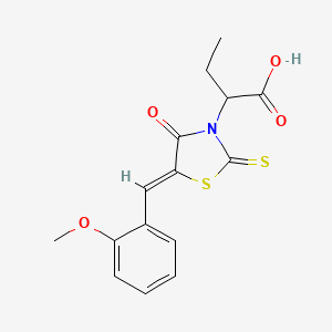 2-[(5Z)-5-[(2-methoxyphenyl)methylidene]-4-oxo-2-sulfanylidene-1,3-thiazolidin-3-yl]butanoic acid