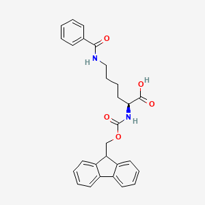 molecular formula C28H28N2O5 B2949934 Fmoc-Lys(Bz)-OH CAS No. 1007096-37-8