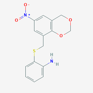 2-{[(6-nitro-4H-1,3-benzodioxin-8-yl)methyl]sulfanyl}aniline