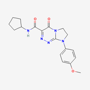 molecular formula C18H21N5O3 B2949936 N-cyclopentyl-8-(4-methoxyphenyl)-4-oxo-4H,6H,7H,8H-imidazo[2,1-c][1,2,4]triazine-3-carboxamide CAS No. 952873-40-4
