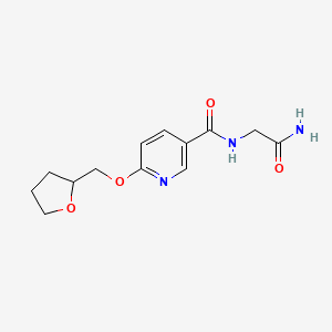 molecular formula C13H17N3O4 B2949938 N-(2-amino-2-oxoethyl)-6-((tetrahydrofuran-2-yl)methoxy)nicotinamide CAS No. 2034429-25-7