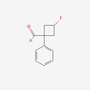 3-Fluoro-1-phenylcyclobutane-1-carbaldehyde