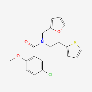 5-chloro-N-(furan-2-ylmethyl)-2-methoxy-N-(2-(thiophen-2-yl)ethyl)benzamide