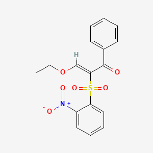 (2Z)-3-ethoxy-2-[(2-nitrophenyl)sulfonyl]-1-phenylprop-2-en-1-one