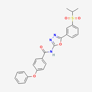 molecular formula C24H21N3O5S B2949958 N-(5-(3-(isopropylsulfonyl)phenyl)-1,3,4-oxadiazol-2-yl)-4-phenoxybenzamide CAS No. 922102-09-8