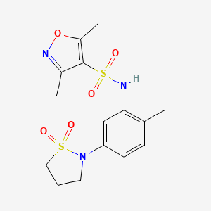 molecular formula C15H19N3O5S2 B2949961 N-(5-(1,1-dioxidoisothiazolidin-2-yl)-2-methylphenyl)-3,5-dimethylisoxazole-4-sulfonamide CAS No. 1211711-89-5