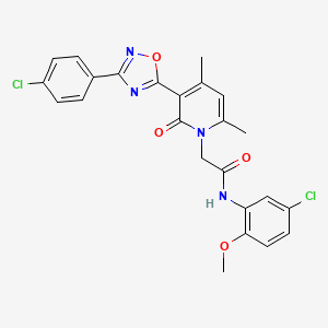 molecular formula C24H20Cl2N4O4 B2949962 N-(5-chloro-2-methoxyphenyl)-2-{3-[3-(4-chlorophenyl)-1,2,4-oxadiazol-5-yl]-4,6-dimethyl-2-oxo-1,2-dihydropyridin-1-yl}acetamide CAS No. 946236-95-9