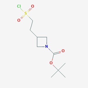 molecular formula C10H18ClNO4S B2949966 Tert-butyl 3-(2-chlorosulfonylethyl)azetidine-1-carboxylate CAS No. 1894460-02-6