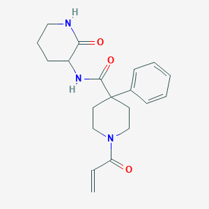 molecular formula C20H25N3O3 B2949968 N-(2-Oxopiperidin-3-yl)-4-phenyl-1-prop-2-enoylpiperidine-4-carboxamide CAS No. 2197251-75-3