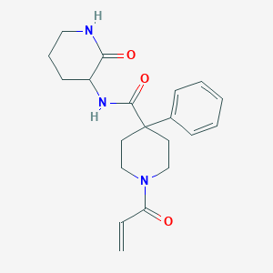 N-(2-Oxopiperidin-3-yl)-4-phenyl-1-prop-2-enoylpiperidine-4-carboxamide