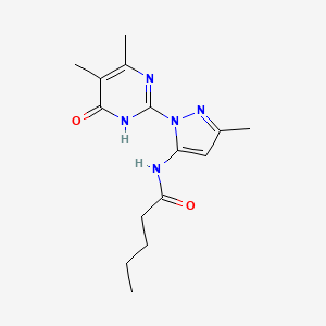 N-(1-(4,5-dimethyl-6-oxo-1,6-dihydropyrimidin-2-yl)-3-methyl-1H-pyrazol-5-yl)pentanamide