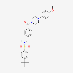 4-(tert-butyl)-N-(4-(4-(4-methoxyphenyl)piperazine-1-carbonyl)benzyl)benzenesulfonamide