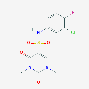 N-(3-chloro-4-fluorophenyl)-1,3-dimethyl-2,4-dioxopyrimidine-5-sulfonamide