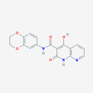 molecular formula C17H13N3O5 B2949974 N-(2,3-dihydro-1,4-benzodioxin-6-yl)-4-hydroxy-2-oxo-1,2-dihydro-1,8-naphthyridine-3-carboxamide CAS No. 1251611-82-1