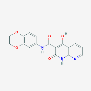 N~3~-(2,3-dihydro-1,4-benzodioxin-6-yl)-4-hydroxy-2-oxo-1,2-dihydro[1,8]naphthyridine-3-carboxamide