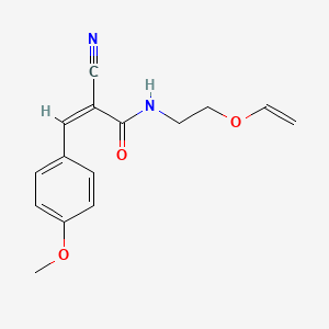 molecular formula C15H16N2O3 B2949977 (Z)-2-cyano-N-(2-ethenoxyethyl)-3-(4-methoxyphenyl)prop-2-enamide CAS No. 302582-54-3