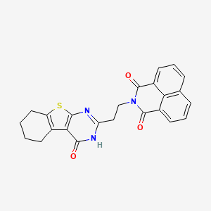 2-[2-(4-oxo-5,6,7,8-tetrahydro-3H-[1]benzothiolo[2,3-d]pyrimidin-2-yl)ethyl]benzo[de]isoquinoline-1,3-dione