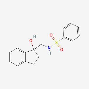 molecular formula C16H17NO3S B2950003 N-((1-hydroxy-2,3-dihydro-1H-inden-1-yl)methyl)benzenesulfonamide CAS No. 1396782-02-7