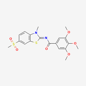 3,4,5-trimethoxy-N-(3-methyl-6-methylsulfonyl-1,3-benzothiazol-2-ylidene)benzamide