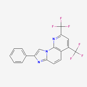 molecular formula C18H9F6N3 B2950008 8-Phenyl-2,4-bis(trifluoromethyl)imidazo[1,2-a][1,8]naphthyridine CAS No. 691868-84-5