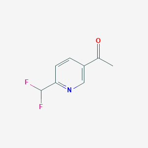 molecular formula C8H7F2NO B2950014 1-[6-(Difluoromethyl)pyridin-3-YL]ethan-1-one CAS No. 1256821-01-8