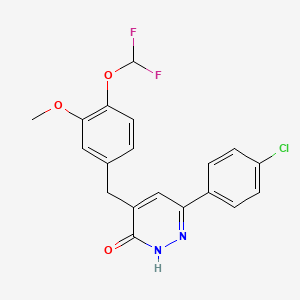 6-(4-Chlorophenyl)-4-[4-(difluoromethoxy)-3-methoxybenzyl]pyridazin-3-ol