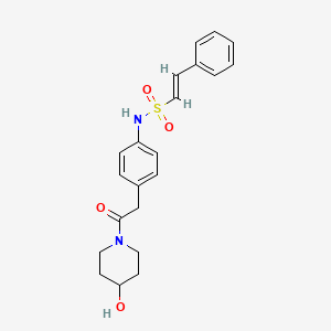 (E)-N-(4-(2-(4-hydroxypiperidin-1-yl)-2-oxoethyl)phenyl)-2-phenylethenesulfonamide