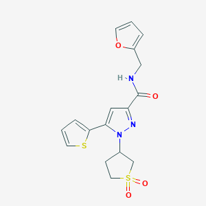 1-(1,1-dioxidotetrahydrothiophen-3-yl)-N-(furan-2-ylmethyl)-5-(thiophen-2-yl)-1H-pyrazole-3-carboxamide