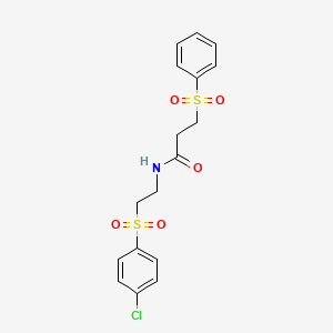 N-{2-[(4-chlorophenyl)sulfonyl]ethyl}-3-(phenylsulfonyl)propanamide