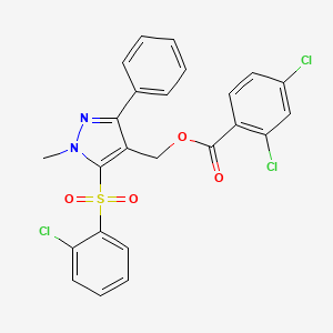 [5-(2-Chlorophenyl)sulfonyl-1-methyl-3-phenylpyrazol-4-yl]methyl 2,4-dichlorobenzoate