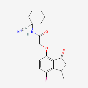 molecular formula C19H21FN2O3 B2950034 N-(1-cyanocyclohexyl)-2-[(7-fluoro-1-methyl-3-oxo-2,3-dihydro-1H-inden-4-yl)oxy]acetamide CAS No. 1223319-63-8