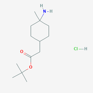molecular formula C13H26ClNO2 B2950037 tert-butyl2-(4-amino-4-methylcyclohexyl)acetatehydrochloride CAS No. 2567504-05-4