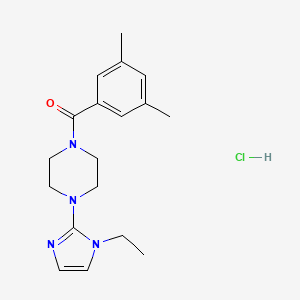 (3,5-dimethylphenyl)(4-(1-ethyl-1H-imidazol-2-yl)piperazin-1-yl)methanone hydrochloride