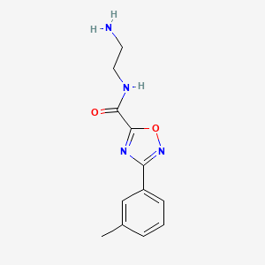 molecular formula C12H14N4O2 B2950052 N-(2-aminoethyl)-3-(3-methylphenyl)-1,2,4-oxadiazole-5-carboxamide CAS No. 938002-50-7