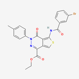 molecular formula C23H18BrN3O4S B2950053 ethyl 5-(3-bromobenzamido)-3-(4-methylphenyl)-4-oxo-3H,4H-thieno[3,4-d]pyridazine-1-carboxylate CAS No. 851948-30-6