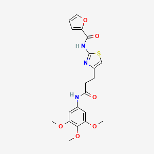molecular formula C20H21N3O6S B2950081 N-(4-(3-oxo-3-((3,4,5-trimethoxyphenyl)amino)propyl)thiazol-2-yl)furan-2-carboxamide CAS No. 1021266-50-1
