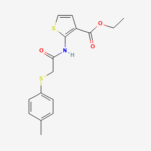 molecular formula C16H17NO3S2 B2950084 Ethyl 2-(2-(p-tolylthio)acetamido)thiophene-3-carboxylate CAS No. 895458-63-6