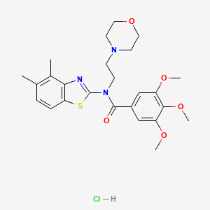 molecular formula C25H32ClN3O5S B2950092 N-(4,5-dimethylbenzo[d]thiazol-2-yl)-3,4,5-trimethoxy-N-(2-morpholinoethyl)benzamide hydrochloride CAS No. 1216925-52-8