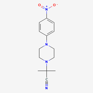 molecular formula C14H18N4O2 B2950096 2-Methyl-2-[4-(4-nitrophenyl)piperazin-1-yl]propanenitrile CAS No. 256958-79-9
