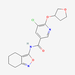 molecular formula C17H18ClN3O4 B2950108 5-chloro-6-(oxolan-3-yloxy)-N-(4,5,6,7-tetrahydro-2,1-benzoxazol-3-yl)pyridine-3-carboxamide CAS No. 1904083-88-0